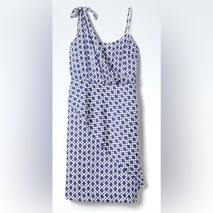Banana Republic Print Sleeveless One Shoulder Tie Dress, Cobalt Blue, Size 2